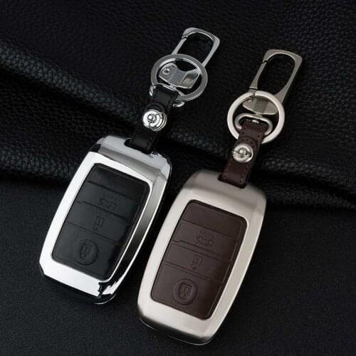 Alloy+Leather Car Key Fob Cover Case For Kia Rio K2 Sportage 2017 Optima K5 Ceed Sorento Soul Cerato K3 Forte Accessories