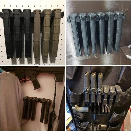 Tactical Solid ABS 6X Standard PMAG Wall Mount Magazine Rack, Family Magazine Storage Rack for Glock for Hunting