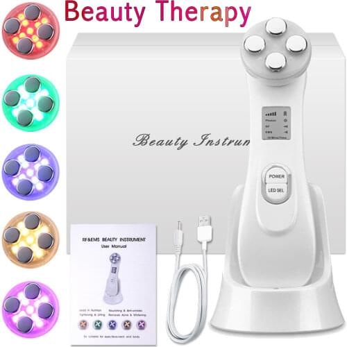 LED Beauty Light Skin RF EMS Face Colors Photon Treatment Lifting Tighten Anti Facial Wrinkle Mask Therapy Body Care SPA Device