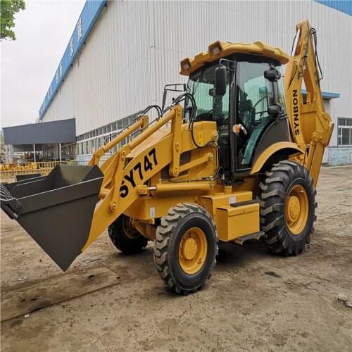 SY747 Four Wheeled Excavator Backhoe Loader Excavation Loading Bucket Stepless Speed Change