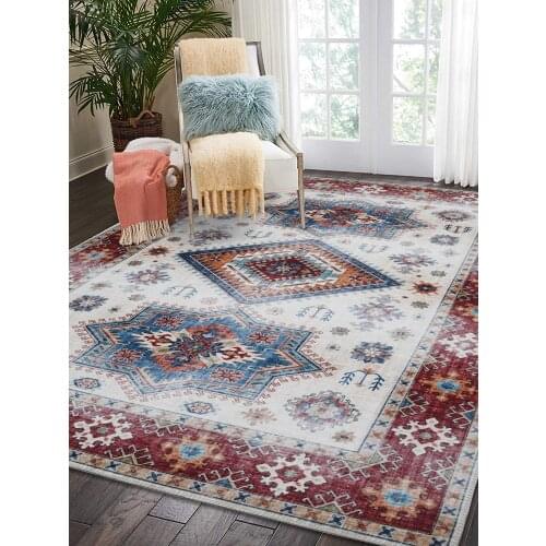 Vintage Wine Color Carpet Bohemian National Carpets For Living Room Bedroom Persian Rug Sofa Mat Floor Area American Chair Rug