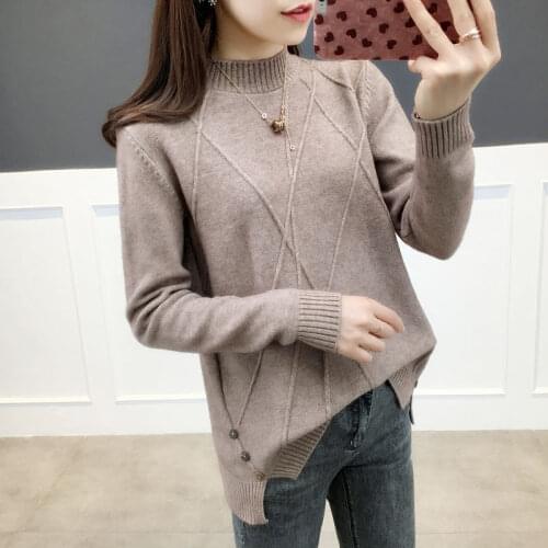 Bonjean Knitted Pullovers Loose Turtleneck Female Jumper Autumn Winter Casual Sweaters Women Shirt Long Sleeve Loose Sweater