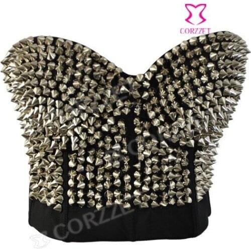 New 2014 Sexy Silver Studded Rivet Bras Fashion Women Push Up Bralet Bustier Underwear Disco Dance Bra Punk Brassiere Lingerie