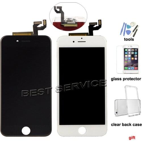For iphone 6 6 plus 6s 6s plus 7 LCD display touch screen digitizer assembly for iphone6 front camera ring sensor frame + gift