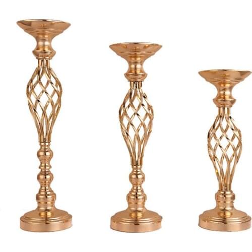 10PCS/LOT Candle Holders Candlestick Holder Stand Pillar Flowers Vases Wedding Decorations Centerpieces Road Lead Candelabra