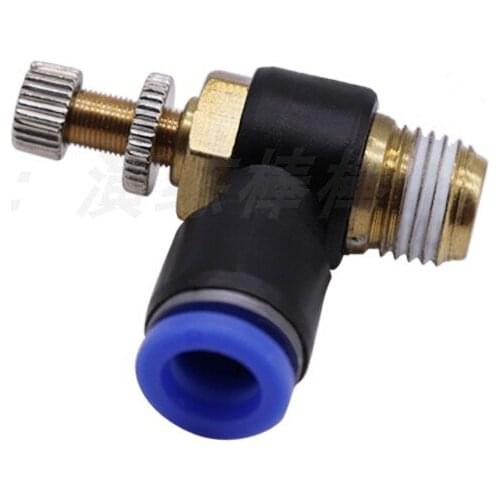 10pcs Pneumatic Speed Flow Controller Hose Tube 1/4"BSP 1/8" 3/8" 1/2" Male Gas Airflow Limit Valve Quick Fitting