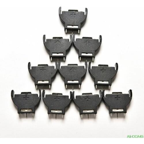 10pcs CR2032 Half-Round Lithium Button Cell Coin Battery Box Holder Case CR 2032 Batteries Holder Socket 3 PIN