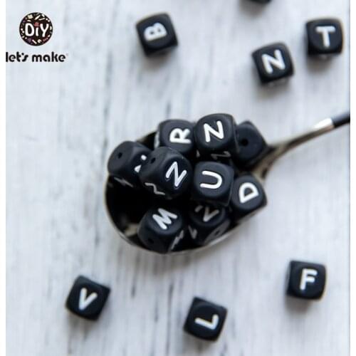 10Pcs 12MM Silicone English Alphabet Beads Letter BPA Free Baby Teether Teething Toy DIY Accessories Jewelry Handmade Lets Make
