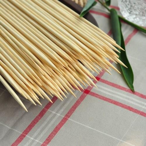 Disposable Bamboo Skewers Natural Wood BBQ Skewers Potato Tower Sticks for Meat Apple Candy Restaurant Bar 30cm x 4mm 100pcs
