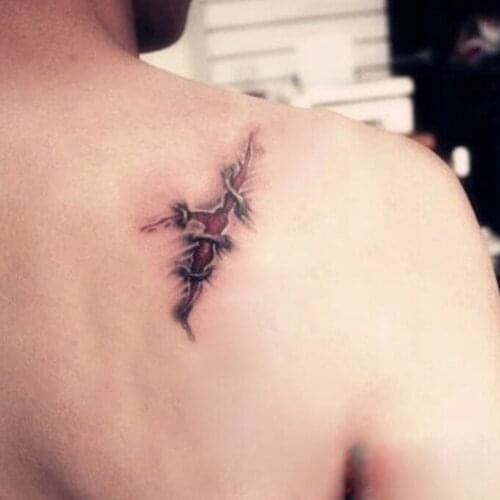 2pcs Halloween Scar Tattoos Temporary Tattoos Sticker Realistic Cool