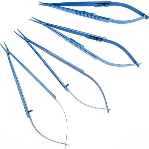 2pcs Titanium Castroviejo Needle Holder tip micro Ophthalmic microsurgery instrument