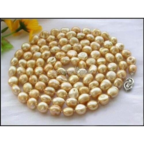 30" 13MM champagne baroque FRESHWATER PEARL NECKLACE