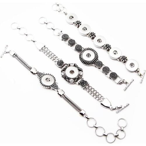 4 Styles Hot seller High Interchangeable snap jewelry for ginger snaps bracelet in charm bangel fit 18-20mm snaps buttons