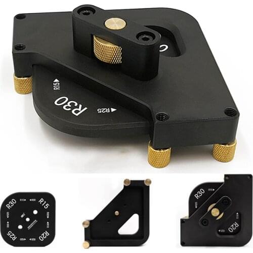 4 in 1 Corner Radius Quick-jig Router Table Bit Jig Arc Angle Locator Corner Template For Trimming Machine Woodworking Tools Kit