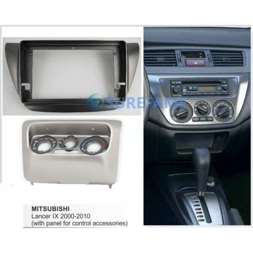9 inch Car Fascia Radio Panel for MITSUBISHI Lancer 2000-2010 Dash Kit Install Facia Console Bezel Adapter 9inch Plate Cover