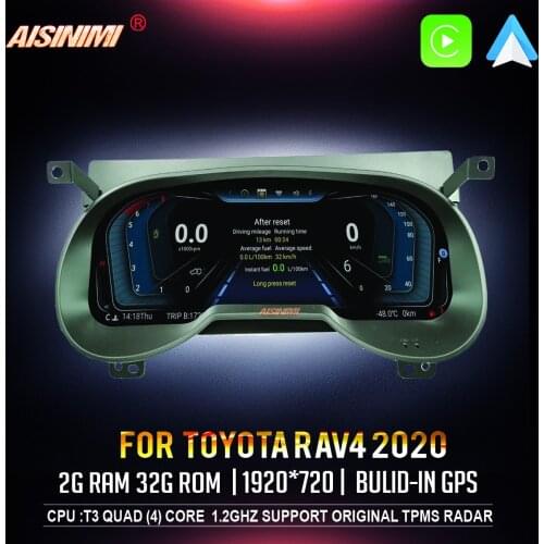 AISINIMI Android 12.3" For Toyota RAV4 2020 LCD Instrument Dashboard Display Head Unit Navigation Car gps Multimedia