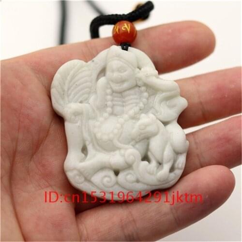 Amulet Gifts Jade Men Charm Accessories Pendant Buddha Jewelry for Chinese Fashion Natural White Necklace