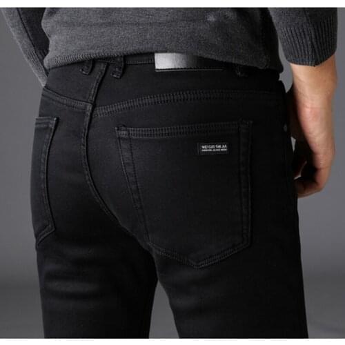 Brands Jeans Trousers Men Clothes Black Elasticity Skinny Jeans Business Casual Male Denim Slim Pants Classic Style Pop New