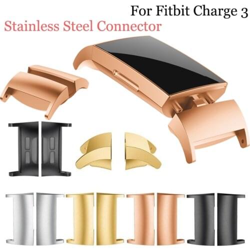 For Fitbit Charge 3 high quality Watch Metal Head Replacement Stainless Steel Connector Connect Watch Band Accessories