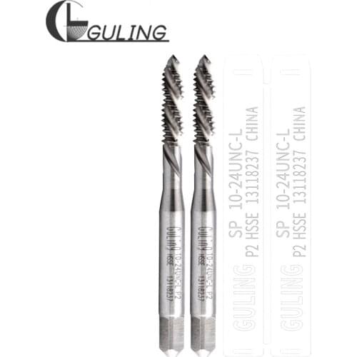 GULING Left thread UNC standard Thread Spiral Fluted Taps BRIGHT coating left hand thread machine tap