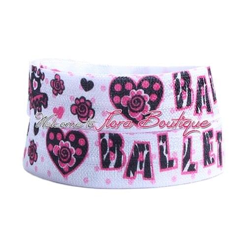 FLRA ElasticBeautiful Ballerina printed dance elastic ribbons