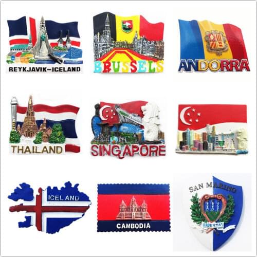 National flags landmarks Fridge Magnets Tourist Souvenirs Crafts gifts Refrigerator Magnets