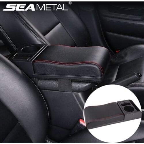 Leather Car Armrest Box Interior Auto Elbow Rest Pad Multifunctional Arm Rest protector Cushion Storage Pocket Case Accessories