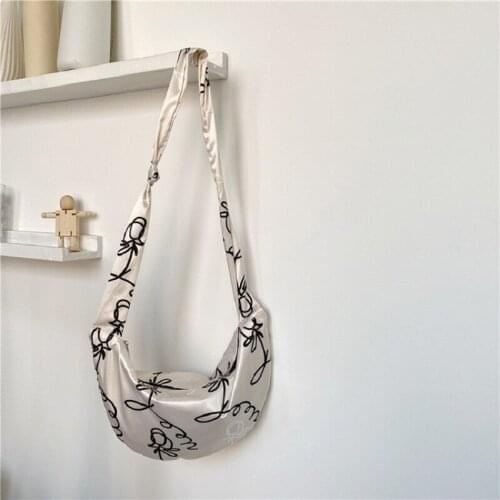 New style bag handbag fashion trend shoulder bag casual nylon messenger bag creative printing dumpling bag for women