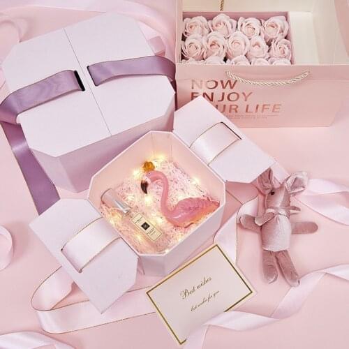 Fashion Octagonal Gift Box Paper Bags for Gifts Wedding Flower Box Candy Box Gift Packing Supplies Birthday Party Decorations
