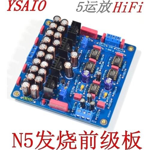 N5hifi Fever Front Class a Power Supply Preamplifier 5 Op Amp 5532 2604 2 Channels