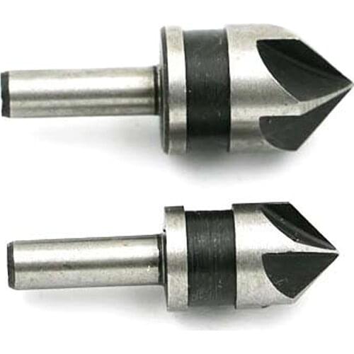 2Pcs HSS 5 Flute 82 Degree Chamfer Angle Countersink Drill Bit Set Woodworking Chamfering Cutter Tool 1/2 5/8