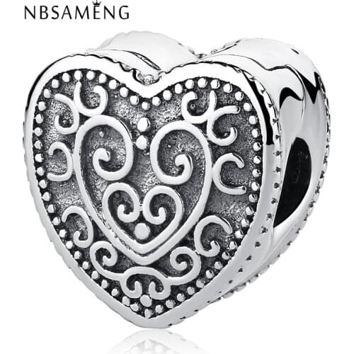 2018 Newest 925 Sterling Silver Bead Enchanted Heart Clip Charm Beads Fit Original Bracelets DIY Jewelry Gift