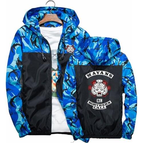 2021 New Mens Spring Autumn Sons Of Anarchy Hoodie Printing High TV Mayans Cotton Sweatshirt Zipper Fashion Casual Tracksuit