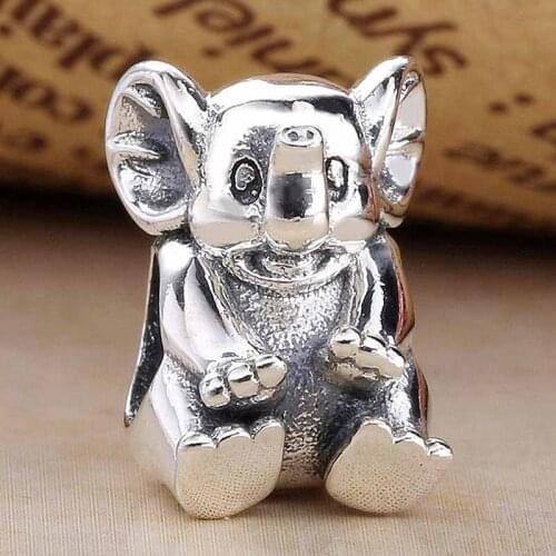 Original Animal Vintage Lucky Elephant Beads Fit 925 Sterling Silver Bead Charm Women Bracelet Bangle Jewelry