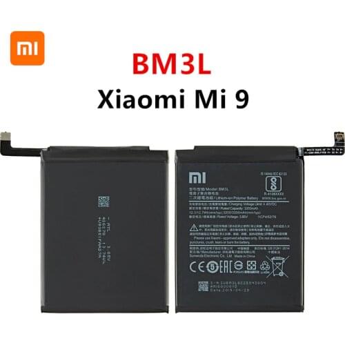 Xiao mi 100% Orginal BM3L 3300mAh Battery For Xiaomi 9 Mi9 M9 Mi 9 BM3L High Quality Phone Replacement Batteries