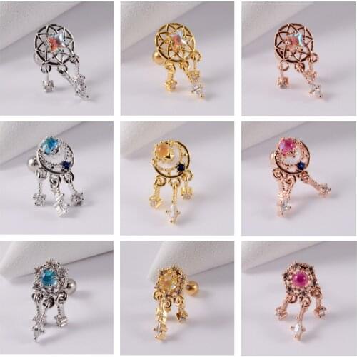 1Piece 20G Stainless Steel Piercing for Women Stud Earrings Trendy Jewelry Ear Cuffs Earrings for Teens Dreamcatcher