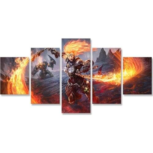 Darksiders Game Poster 5 Panels HD Picture Posters Wall Decor Paintings Living Room Decor