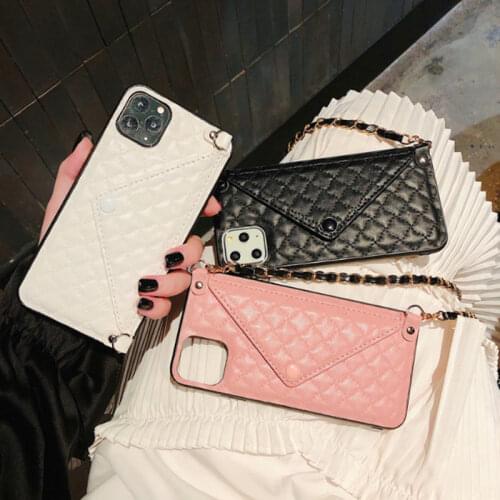 Luxury Brand Envelope Wallet Card Package Leather Phone Cases For iPhone SE 11Pro MAX X XR XS MAX 7 8 6 Plus Crossbody Bag Cover