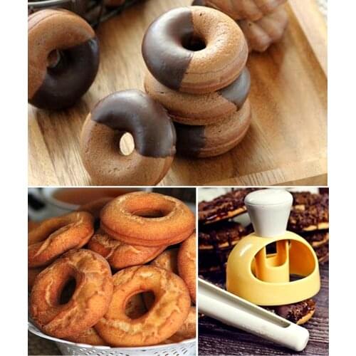 Behogar Mini DIY Donut Maker Doughnut Fondant Cake Biscuit Desserts Maker Mold Baking Mould Tool for Home Kitchen Bakery Gadgets