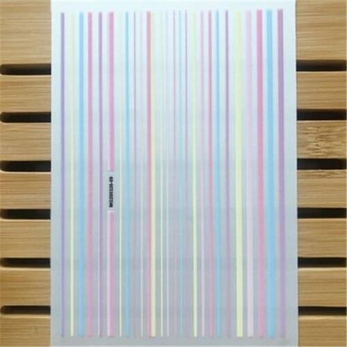 Fashion New Style DIY Japanese Non-traceless Nail Stickers Colorful Lines Strips Fingernail Decals Manicure Art Women Girl Gifts