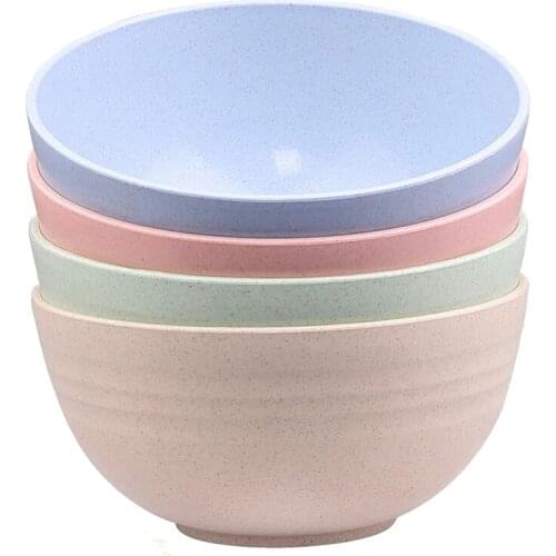 Cereal Bowls-24 OZ Wheat Straw Fiber Lightweight Bowl Sets 4 - Can Be Use on Dishwasher & Microwave-for Rice,Soup Bowls