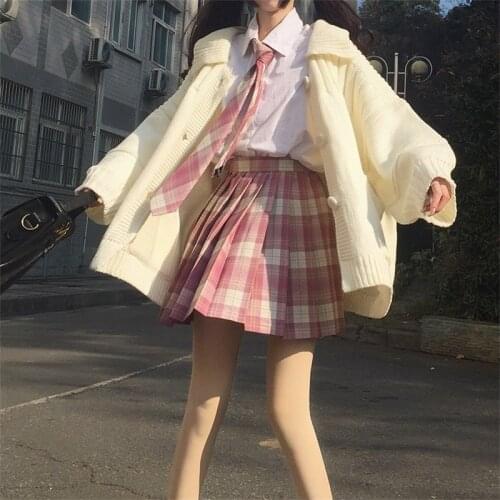 Japanese Sweet White Elegant Fairy Women Sweater Autumn Winter Cardigan Knitting Sweaters Lazy Loose Casual Outerwear For Tops