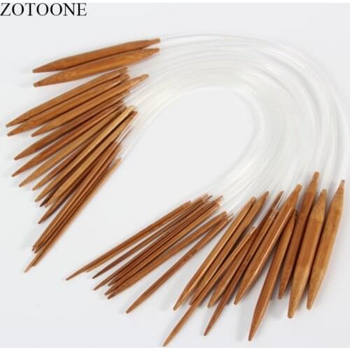 ZOOONE New Sewing Tools 18Pcs/set Smooth Tube Circular Double Point Bamboo Carbonized Knitting Needles Handicraft Accessories D