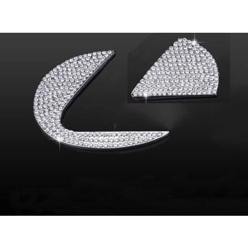 1 Pcs Steering Wheel Front Rear Emblem Badge Logo Sparkling Sticker Decorative Diamond Sticker Accessories Car Styling