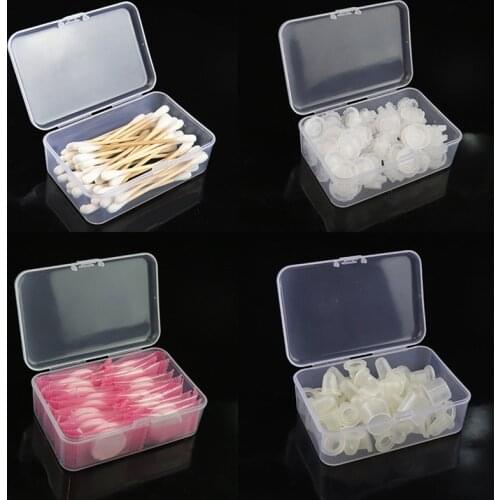 2PCS Transparent Tattoo Needles Storage Box Microblading Make up Cotton Pad Box Cotton swab Box Tattoo accessory