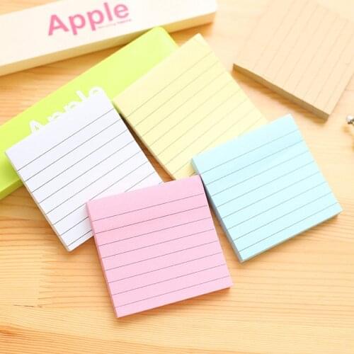 80sheets Simple Color N Times Memo Pad Paste Stripe Horizontal Sticky Note Thick Paper Square Self-stick Notes Message Notepads