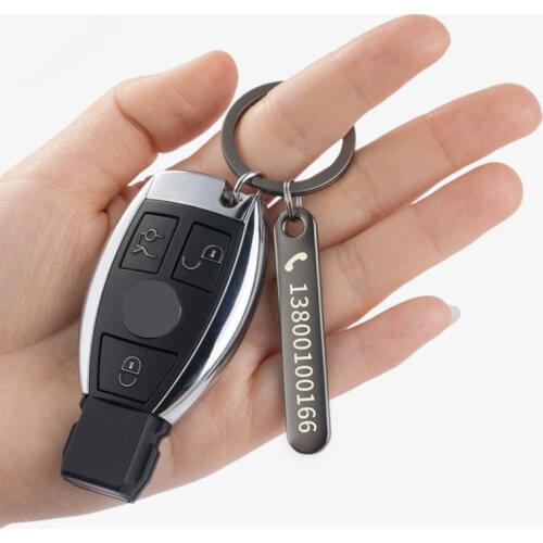 Car keychain styling key bag pendant personalized custom name + phone number Back pack bags anti-lost tag decoration accessories