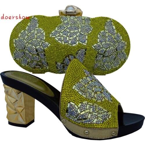 DoershowItalian Shoe With Matching Bags For Party Shoes And Bags To Match Set High Quality Ladies Matching Shoe And Bag!WTT1-23
