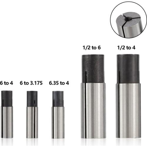 1pc CNC Router Tool Adapter Collet For Engraving Machine 3.175mm 4mm 6mm 6.35mm 12.7mm Milling Cutter Transfer Adapter