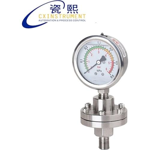 The Diaphragm Pressure Sensor With 0~40 Mpa Test Rang 60mm Diameter Radial Install Anti-vibration Oil Pressure Gauge